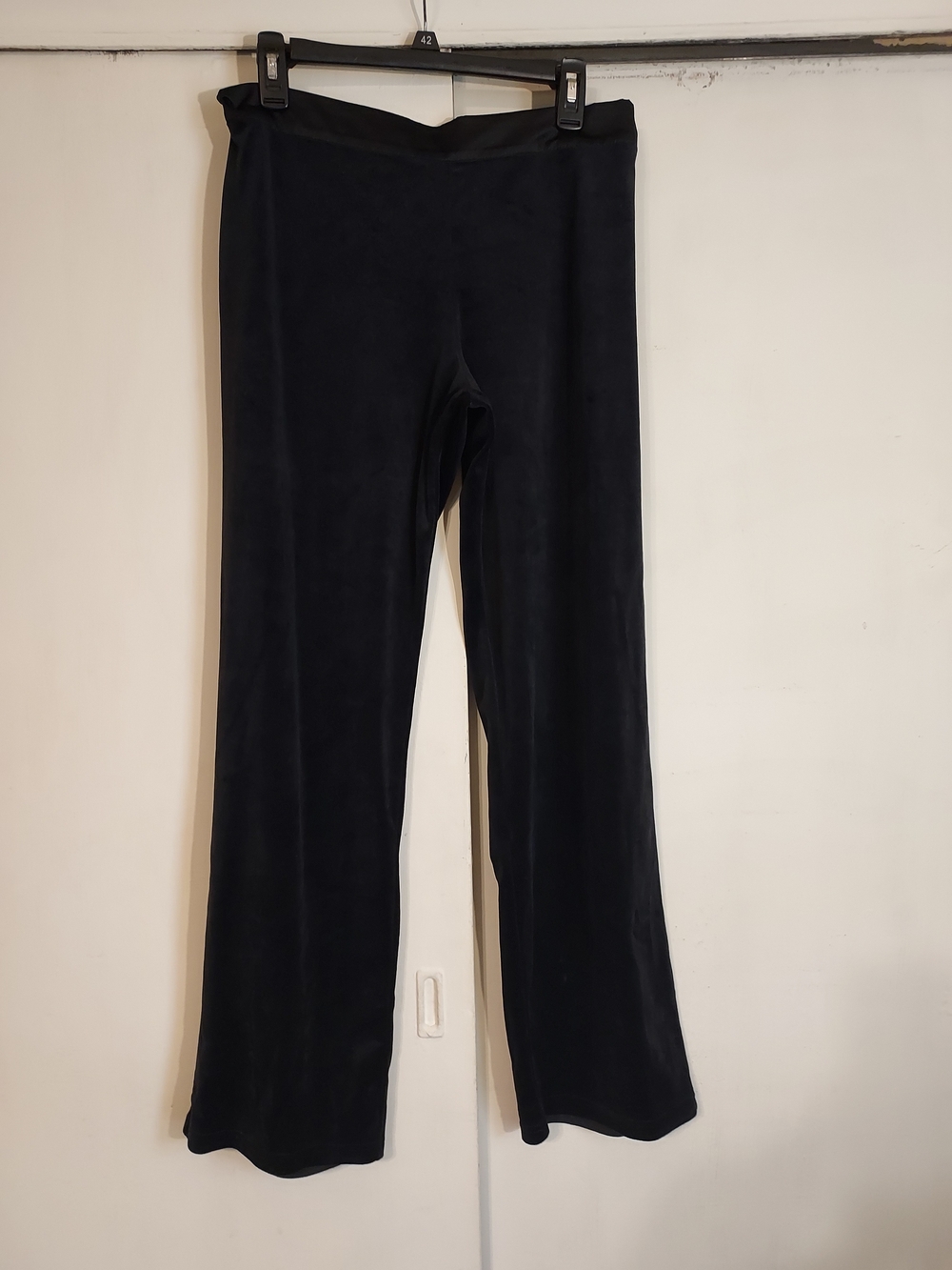 Jones New York Black Velour Pants with Elastic Waistband Size S/P